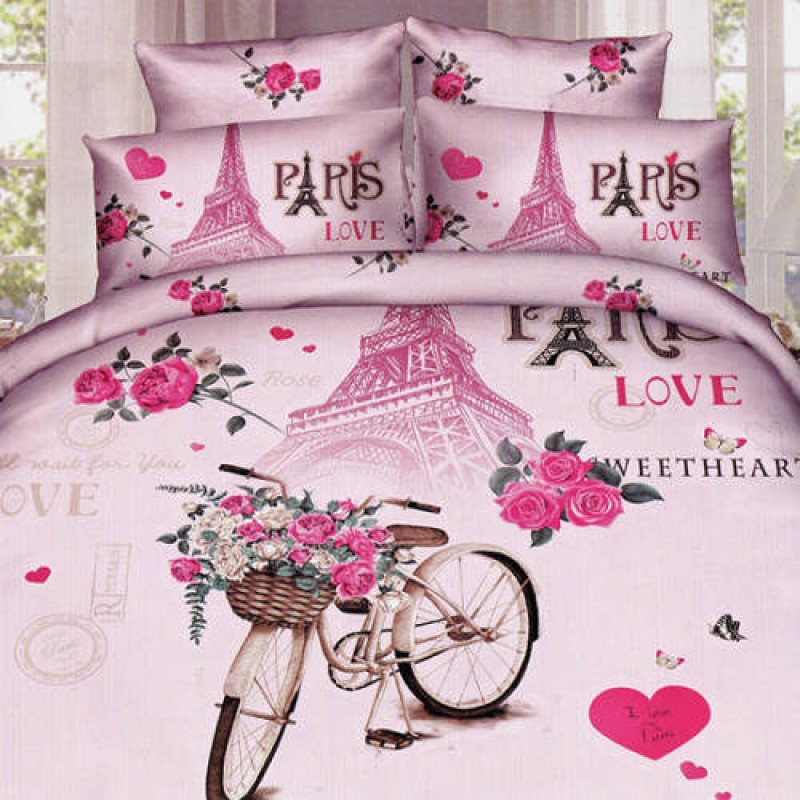Lenjerie de pat digital print 3D (PARIS LOVE)